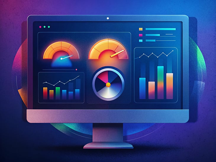 A close-up of a computer screen showing real-time application performance metrics